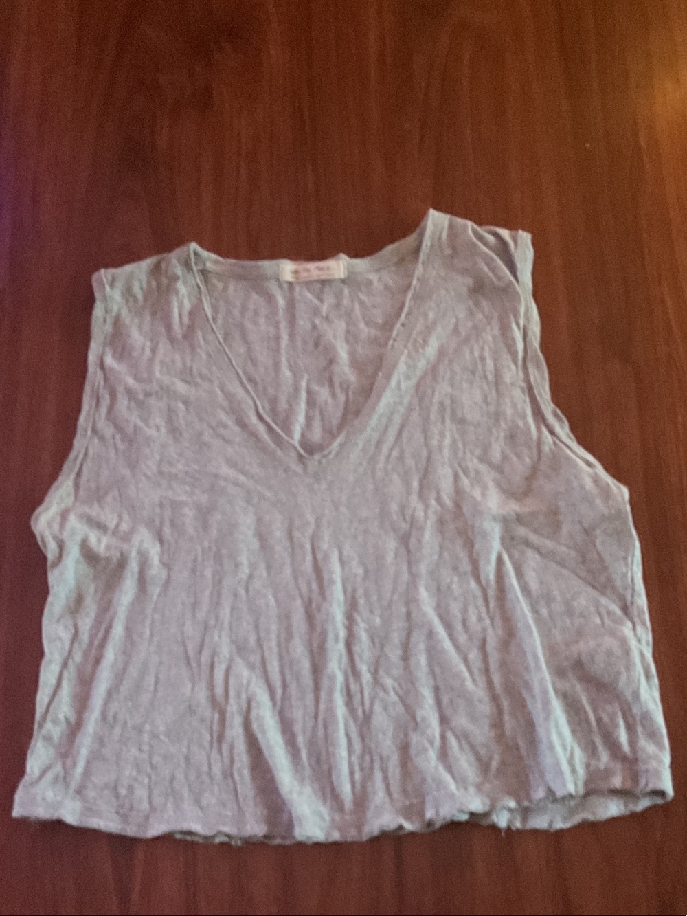 We The Free Light Gray V-Neck Tank
